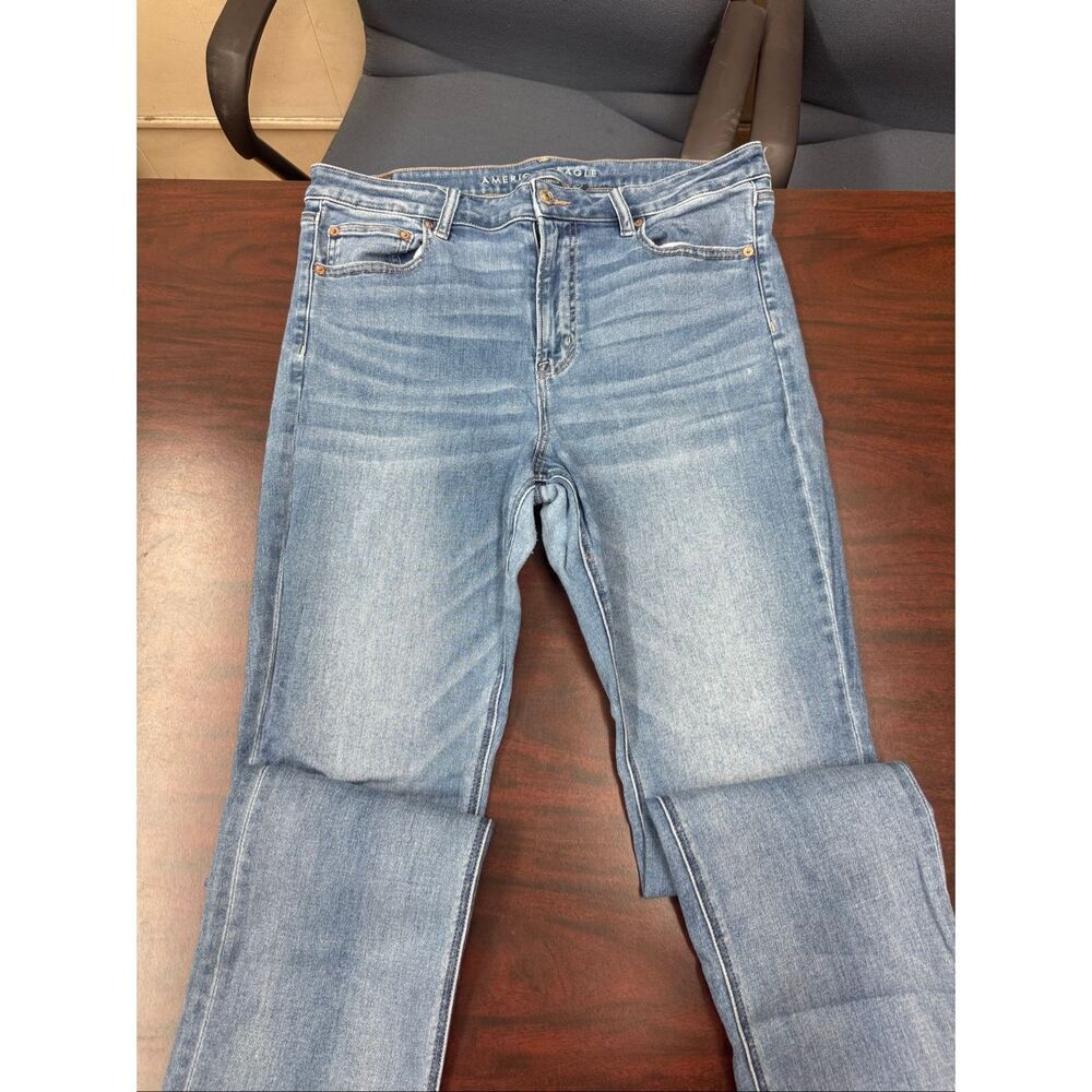American Eagle Next Level Stretch The Stacked Jeans Size 14 Short - Picture 2 of 11